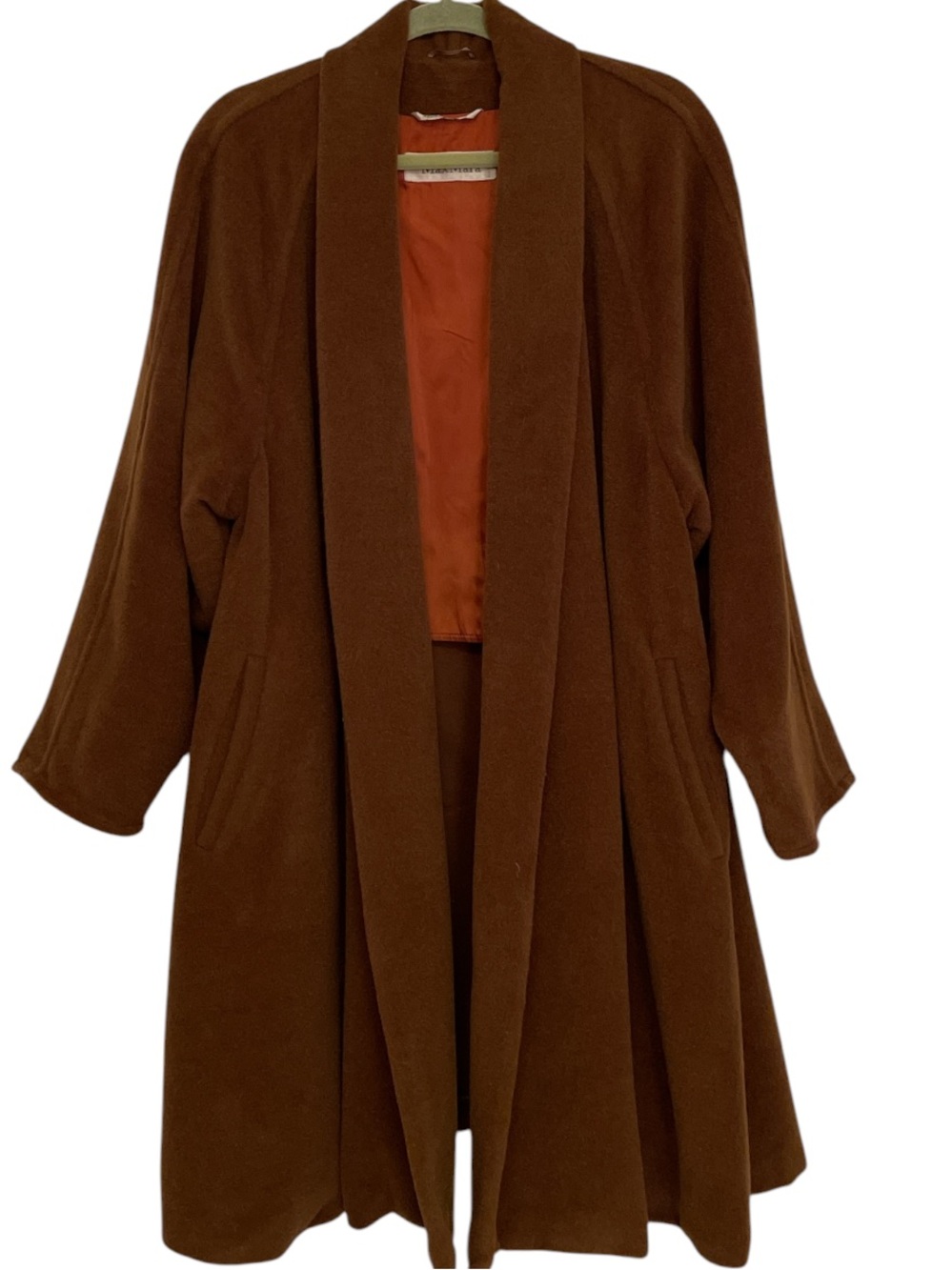 Max Mara Alpaca Mohair And Wool Open Swing Coat Size 8 US